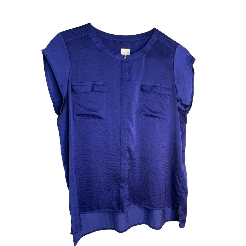 Chicos Royal Blue Button Top blouse  1 Top M 6 8